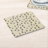 Tree Mountain Illustration Pattern Rustic Kartonnen Onderzetters (Schuin)