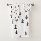 Tree Mountain Patroon Badhanddoek Set Bad Handdoek (Insitu)