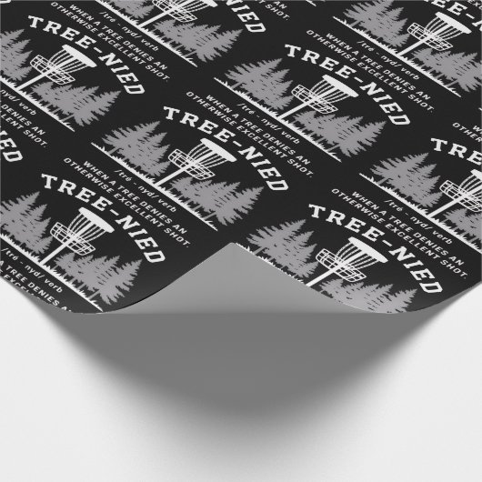 Tree Nied Disc Golf Funny Stupid Tree-nied  Cadeaupapier (Hoek)