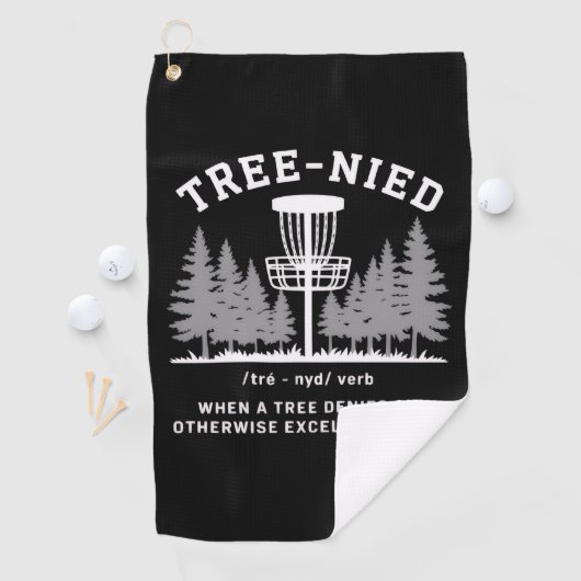 Tree Nied Disc Golf Funny Stupid Tree-nied  Golfhanddoek (Insitu)
