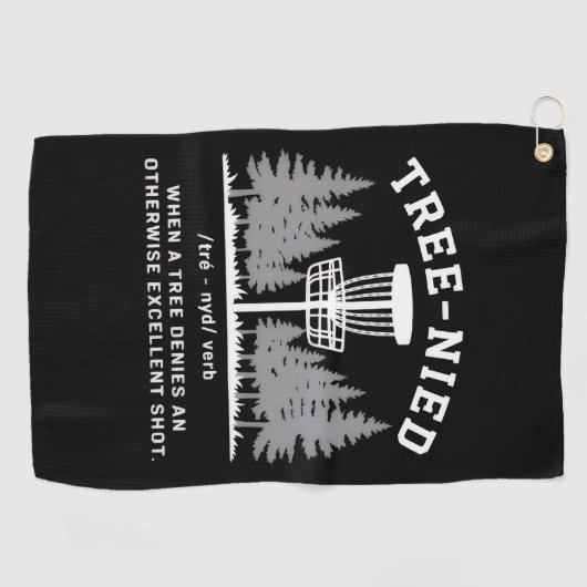 Tree Nied Disc Golf Funny Stupid Tree-nied  Golfhanddoek (Horizontaal)