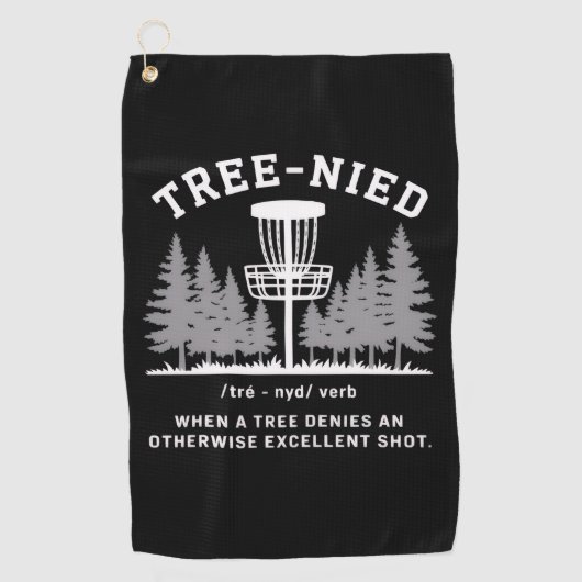 Tree Nied Disc Golf Funny Stupid Tree-nied  Golfhanddoek (Voorkant)