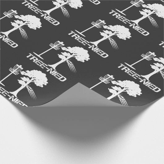 Tree Nied Funny Disk Golf Player Joke Frisbee Cadeaupapier (Hoek)