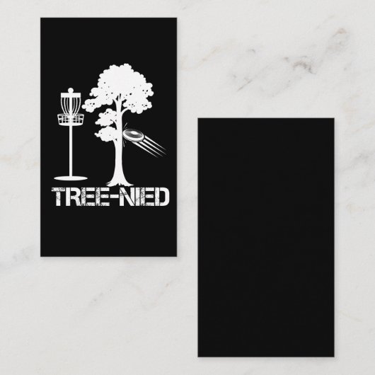 Tree Nied Funny Disk Golf Player Joke Frisbee Visitekaartje (Voorkant / Achterkant)