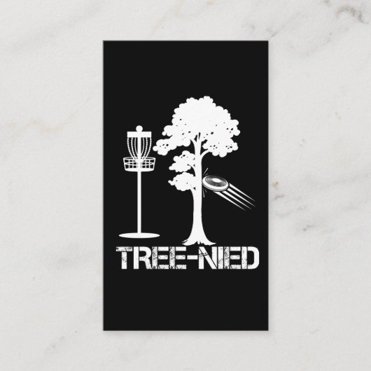 Tree Nied Funny Disk Golf Player Joke Frisbee Visitekaartje (Voorkant)