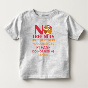 Tree Nut Allergy Shirt, Geef me geen eten Kinder Shirts