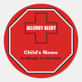 Tree Nuts Allergie Medische Alert Aangepaste SML S Ronde Sticker