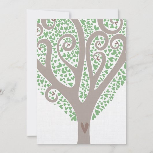 Tree of Hearts Bruiloft Kaart (Achterkant)