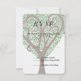 Tree of Hearts Bruiloft RSVP Kaartje