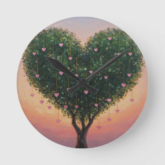 Tree of Hearts clock Ronde Klok