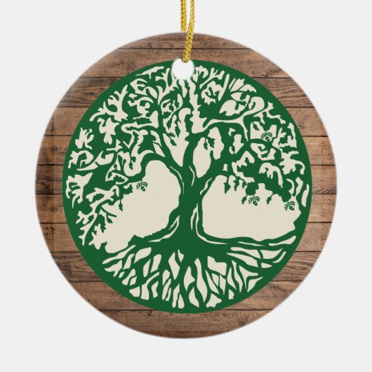 Tree of Life - Aangepaste jaarnaam Keramisch Ornament (Voorkant)