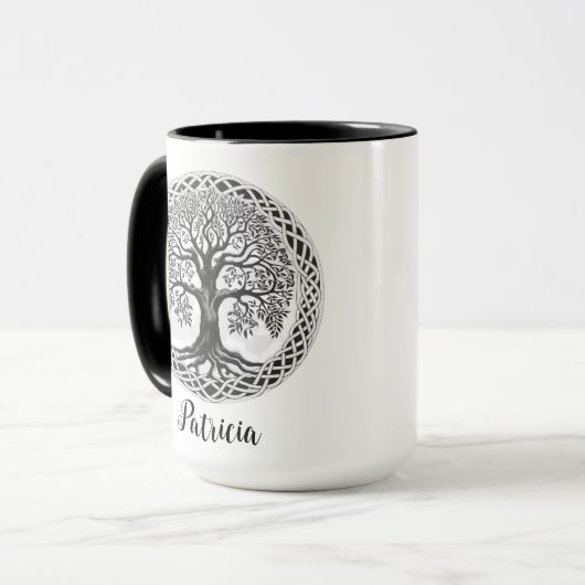 Tree of Life Aangepaste Mok, Schotse geschenken Mok (Voorkant links)