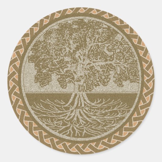 Tree of Life aarding Ronde Sticker (Voorkant)