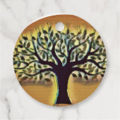 Tree of Life Abstracte Natuur kunst Bedankjes Labels (Achterkant)