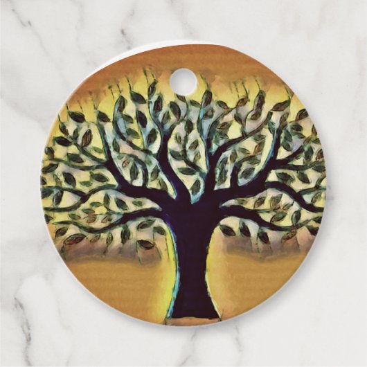 Tree of Life Abstracte Natuur kunst Bedankjes Labels (Voorkant)