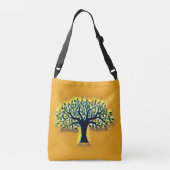 Tree of Life Abstracte Natuur kunst Crossbody Tas (Achterkant)
