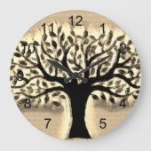 Tree of Life Abstracte Natuur kunst Grote Klok (Voorkant)