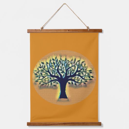 Tree of Life Abstracte Natuur kunst Hangend Wandkleed (Voorkant)