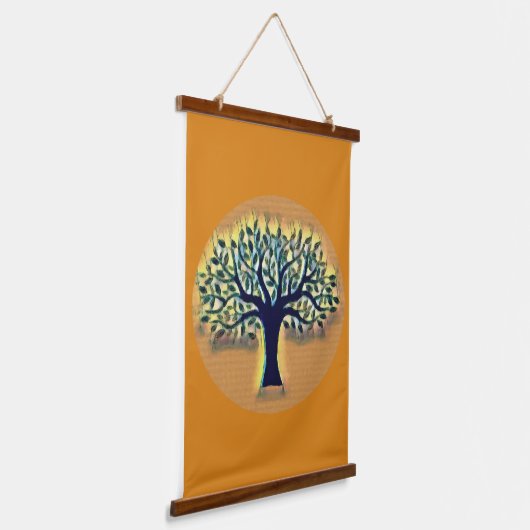 Tree of Life Abstracte Natuur kunst Hangend Wandkleed (Gebogen)