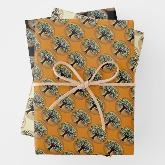 Tree of Life Abstracte Natuur kunst Inpakpapier Vel (In situ)