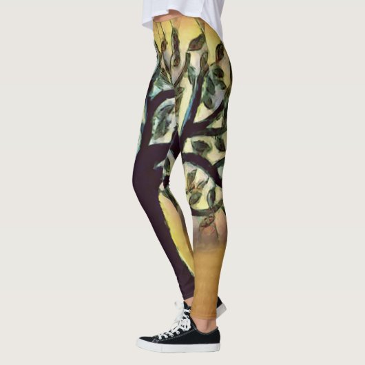 Tree of Life Abstracte Natuur kunst Leggings (Links)