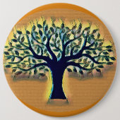 Tree of Life Abstracte Natuur kunst Ronde Button 6,0 Cm (Voorkant)