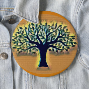 Tree of Life Abstracte Natuur kunst Ronde Button 6,0 Cm
