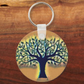 Tree of Life Abstracte Natuur kunst Sleutelhanger (Achterkant)