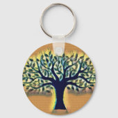 Tree of Life Abstracte Natuur kunst Sleutelhanger (Achterkant)