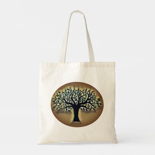 Tree of Life Abstracte Natuur kunst Tote Bag (Achterkant)