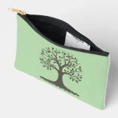 🌳 Tree of Life Accessory Pouch - Green & White Etui (Open)