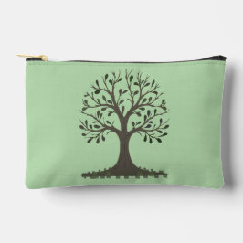 🌳 Tree of Life Accessory Pouch - Green & White Etui