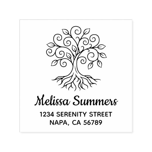 Tree of Life Address Zelfinktende Stempel (Design)
