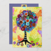 Tree of Life Bar Bat Mitzvah Uitnodigingen (Voorkant / Achterkant)