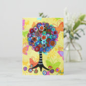 Tree of Life Bar Bat Mitzvah Uitnodigingen (Staand voorkant)