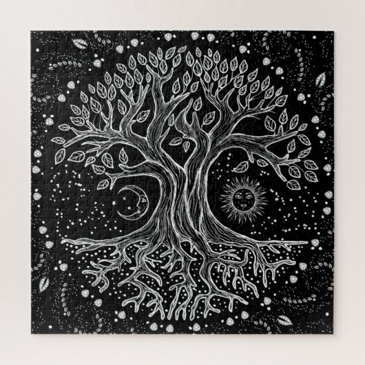 Tree of Life - black and white Legpuzzel (Verticaal)