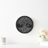 Tree of Life - black and white Ronde Klok (Huis)