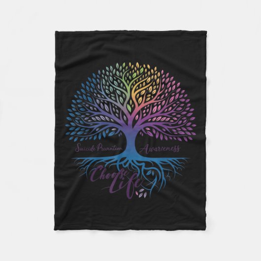 Tree Of Life Choose Life Suicide Prevention Awaren Fleece Deken (Voorkant)