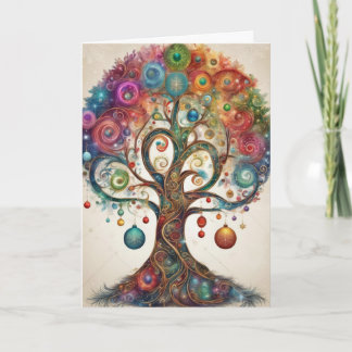 Tree of Life Christmas Illustration Kaart
