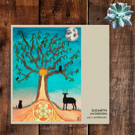 Tree of Life Connect met ons sociale media QR-code Vierkante Visitekaartje