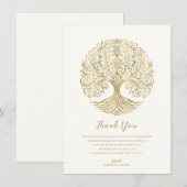 Tree of Life Cream & Gold Celtic Bedankt Kaart (Voorkant / Achterkant)