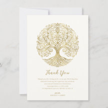 Tree of Life Cream & Gold Celtic Bedankt
