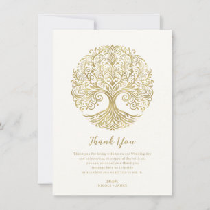 Tree of Life Cream & Gold Celtic Bedankt Kaart