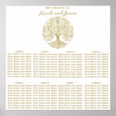 Tree of Life Cream Goud Keltische Bruiloft Zitplaa Poster (Voorkant)