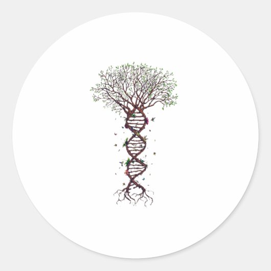 Tree of Life DNA Genetics Biology Environment Ronde Sticker (Voorkant)