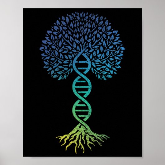 Tree of Life DNA Science Genetics Earth Day Algeme Poster (Voorkant)