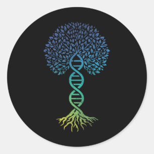 Tree of Life DNA Science Genetics Earth Day Algeme Ronde Sticker
