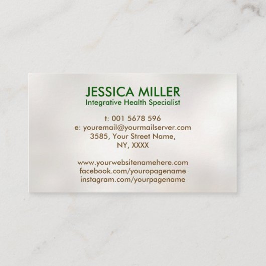 Tree of Life Double Helix DNA Functionele Geneesku Visitekaartje (Achterkant)