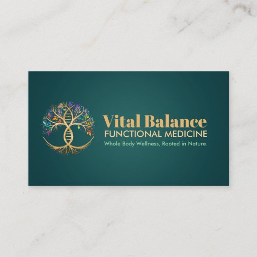 Tree of Life Double Helix DNA Functionele Geneesku Visitekaartje (Voorkant)