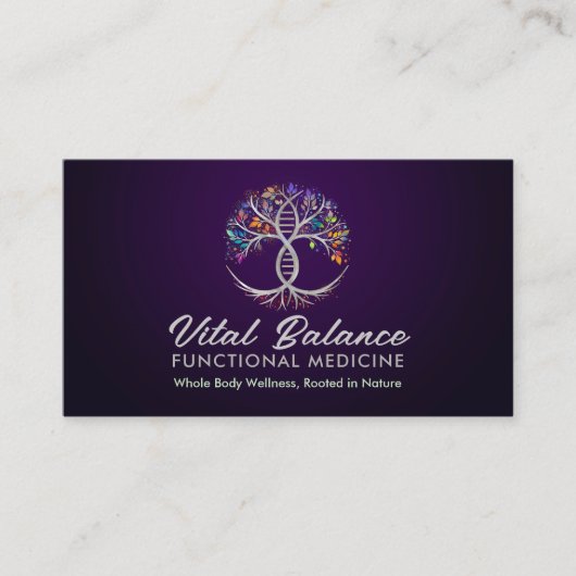 Tree of Life Double Helix DNA Functionele Geneesku Visitekaartje (Voorkant)